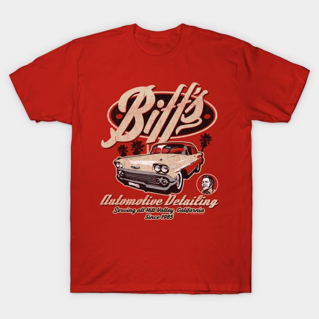 Biff's Auto Detailing Classic Car Worn T-Shirt by Alema Art